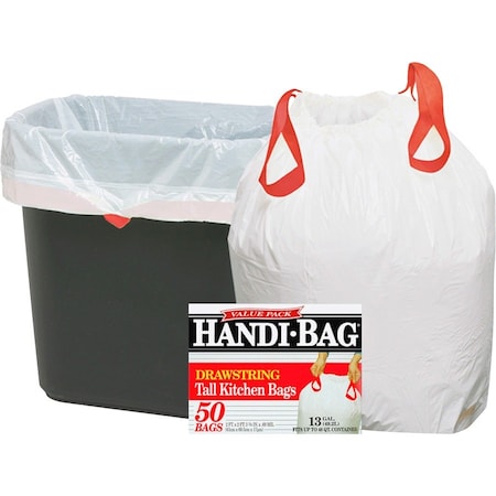 Webster 13 gal Trash Bags, S, 0.69 mil (18 Micron), White WBIHAB6DK50NCT